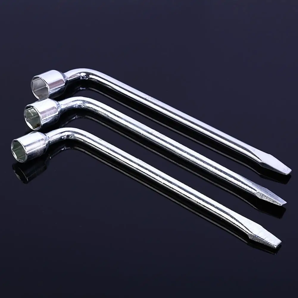 17/19/22/24mm Tire Wrench High Torque Car Tyre Removal Tool High-carbon Steel 2 End L Type Socket Wrench Hex Key Socket Spanner