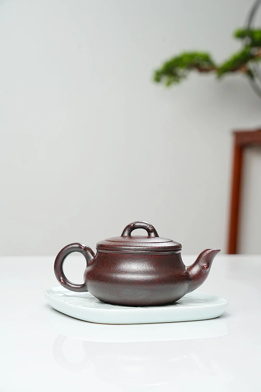 Authentic Yixing Handmade Tree‑Stump Bamboo‑Joint Zisha Teapot, Private‑Stored Iron‑Red Sand Clay, Household Kung Fu Brewing