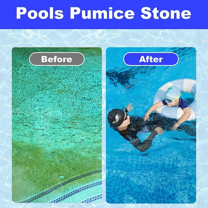 Blocco per la pulizia della piscina da 6 pezzi con manico pietra per la pulizia delle piastrelle della piscina pomice per la pulizia delle piscine