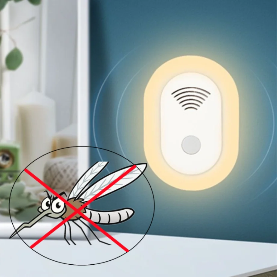 Ultrasonic Mosquito Repellent with Night Light EU/US Plug AntiMosquito Mouse Roach Mosquito Repellent Electronic Fly Killer