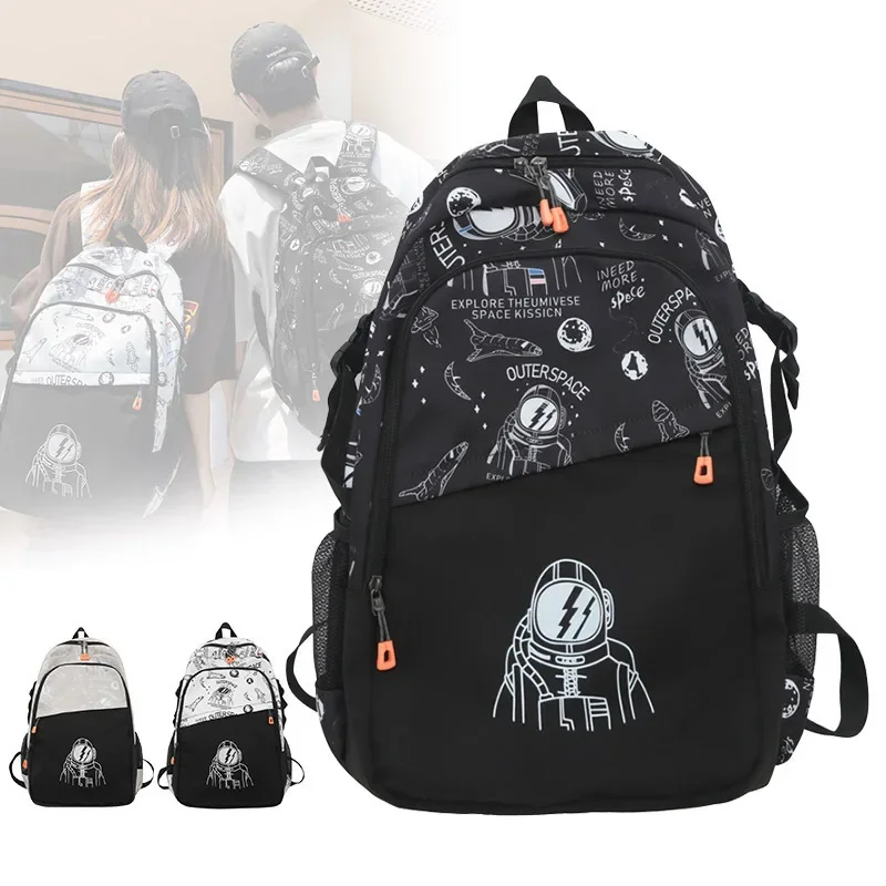 New Backpack Male Fashion Spine Protection Brand High School Students Backpack Large Capacity Wear-resistant Computer Bag