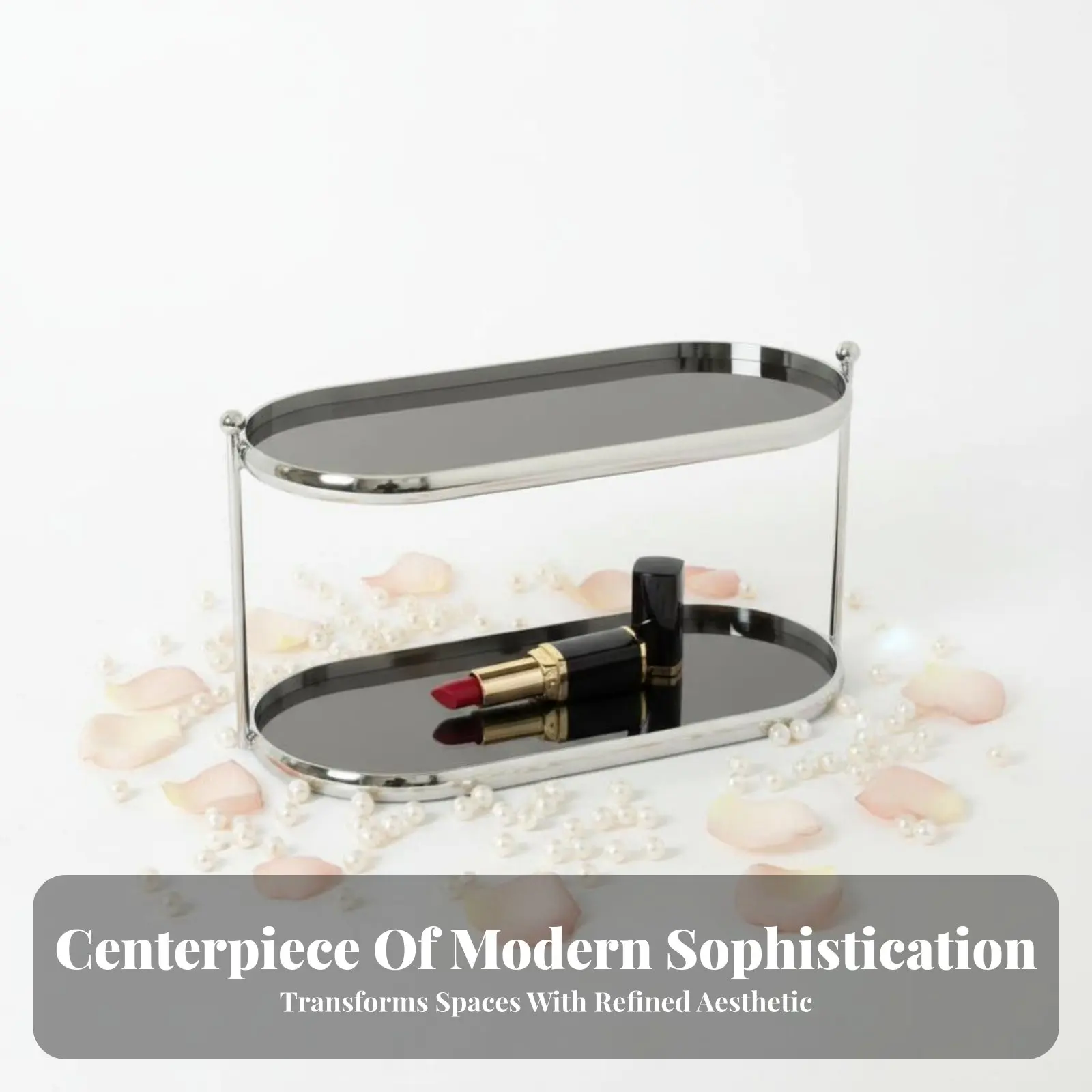 

Tiered Acrylic Organizer Light Luxury Design 2-Tier storage-spaceSaving Sturdy for Women, Home Decor lovers