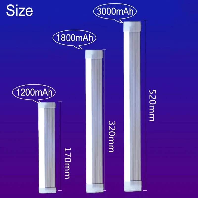 カラフルなチューブライト RGBライト 32cm USBライト ナイトライト パープル ブルー ライトスティック ルームランプ ハンディ 吊り下げ式 補光ライト 写真撮影用