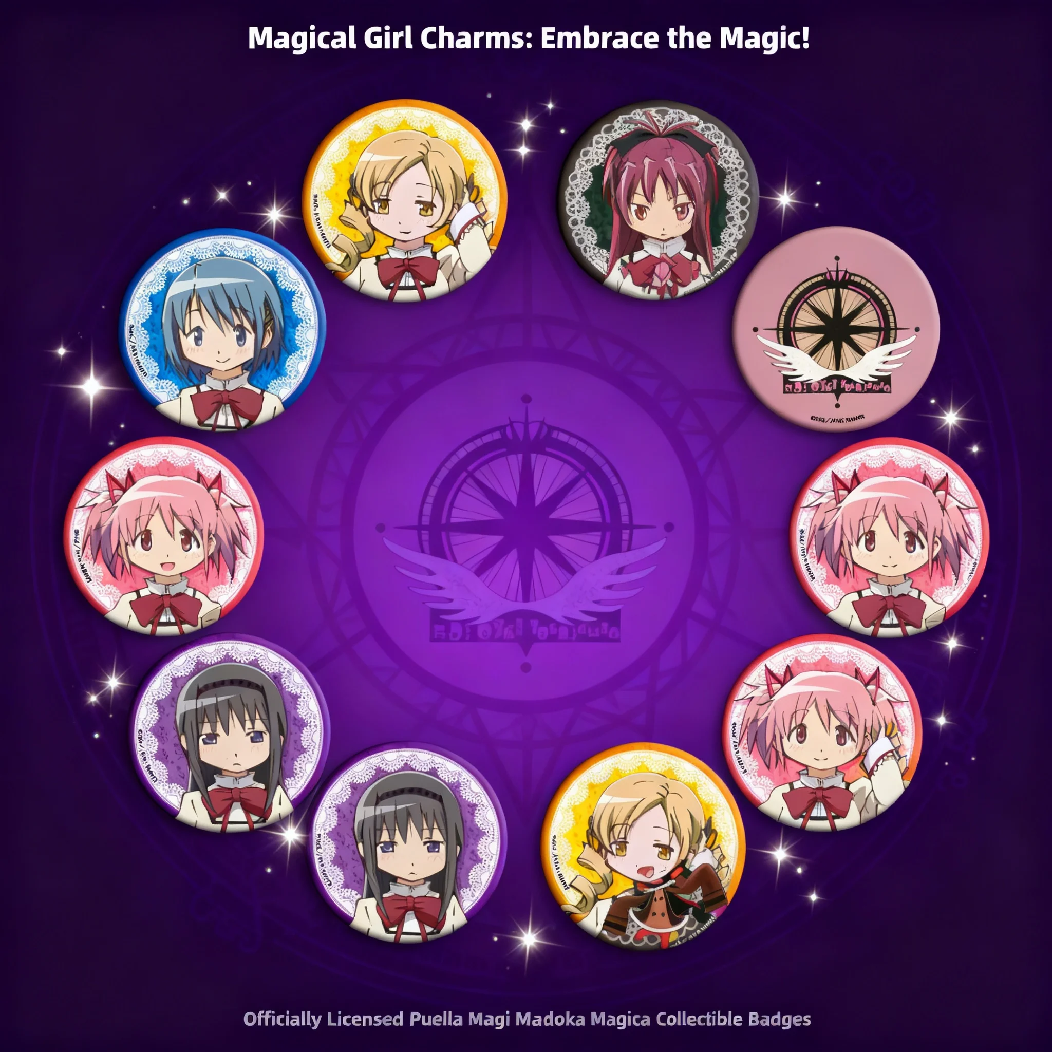 

Значок-пин «Волшебница Мадока Магика» 58 мм, версия B, подарок для косплея, аксессуар для постеров, аниме-мерч, коллекция для отаку, кавайный стиль
