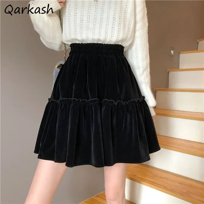 

Black Mini Skirts Women Y2k Tender Ball Gown Autumn Chic High Waist Ulzzang Sexy Girls Jupe Fashion Streetwear Cozy All-match