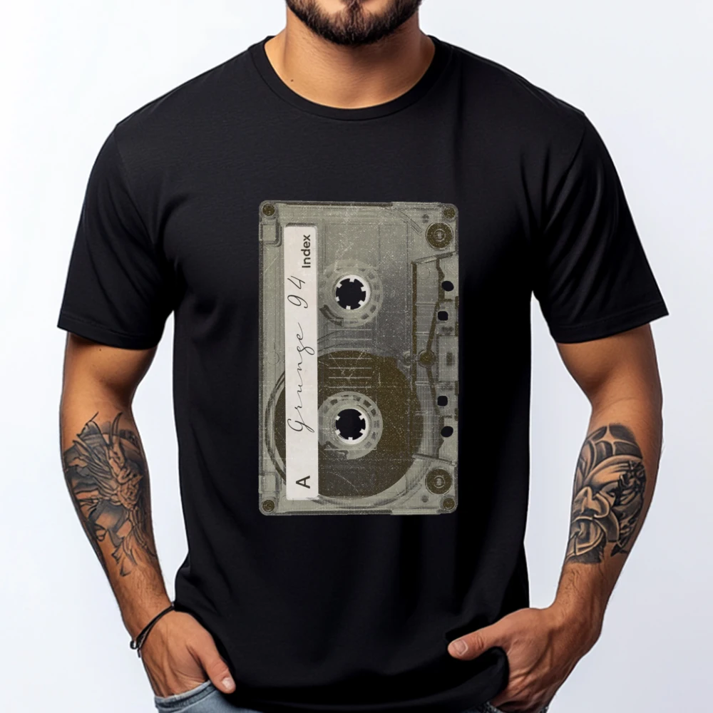 

Vintage Cassette Luxury T Shirt Men High Quality Streetwear Men Man Tops Tees Halloween Graphic Tee Shirt