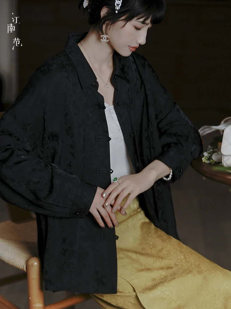 

Новый улучшенный костюм Bla Tang Jaet со вкусом Jiangnan, повседневная одежда, верхняя одежда ранней весны, открытый кардиган, свободный крой, длинный свек