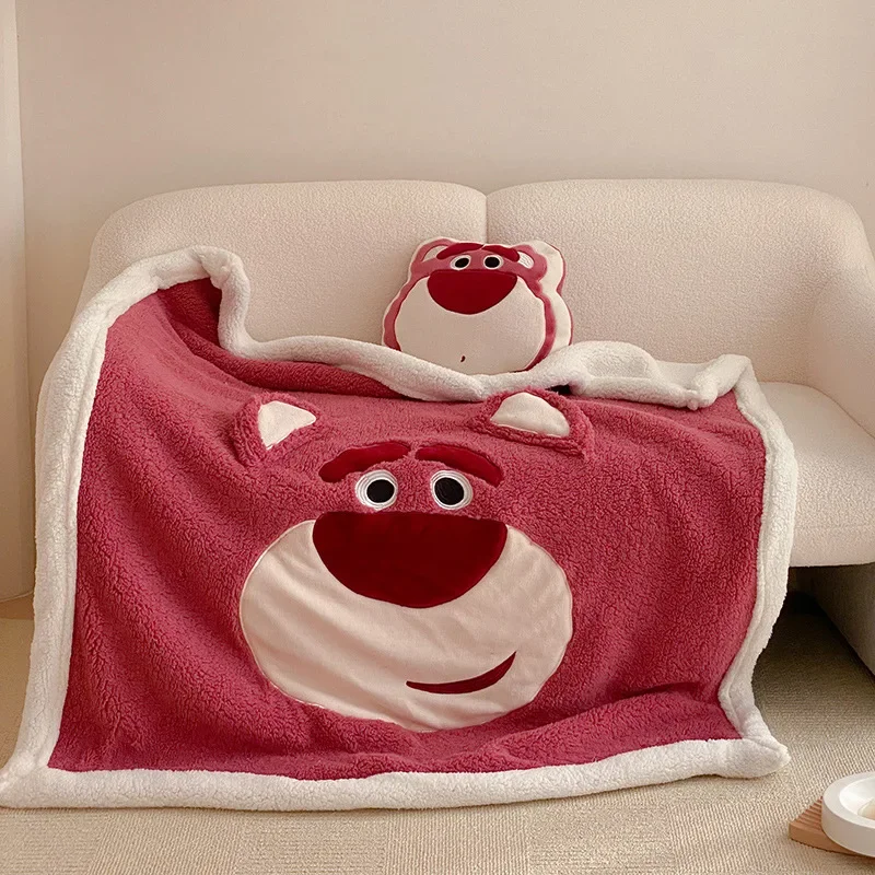 Blanket Cartoon Lamb Velvet Blanket Children Adults Autumn Winter Sofas Bedrooms Double-sided Velvet Blankets Warm Comfortable