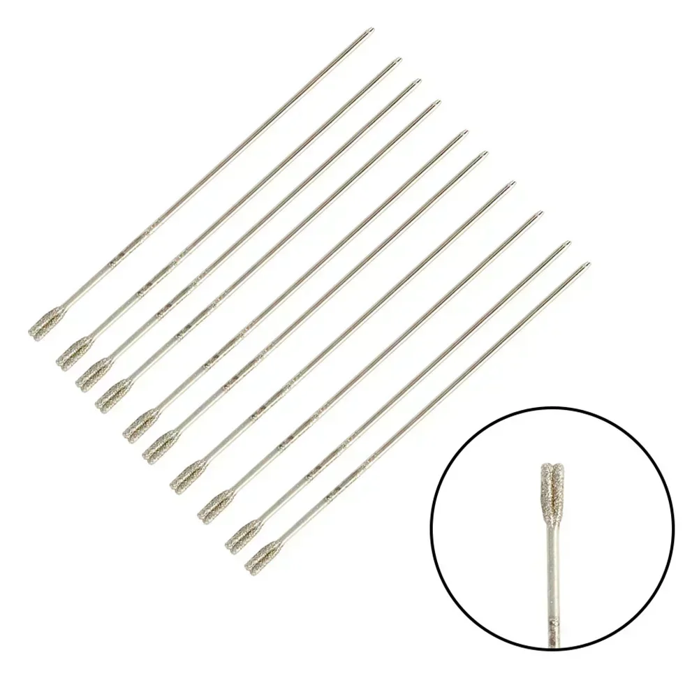 10pcs 1mm-2.5mm Coated Tipped Drill Bits For Jade Agate Stone Jewelry Glass Drilling Hole Saw