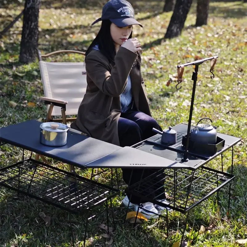 Folding IGT Table Camping Portable Iron Mesh Table Free Splicing Multifunctional Outdoor IGT Table