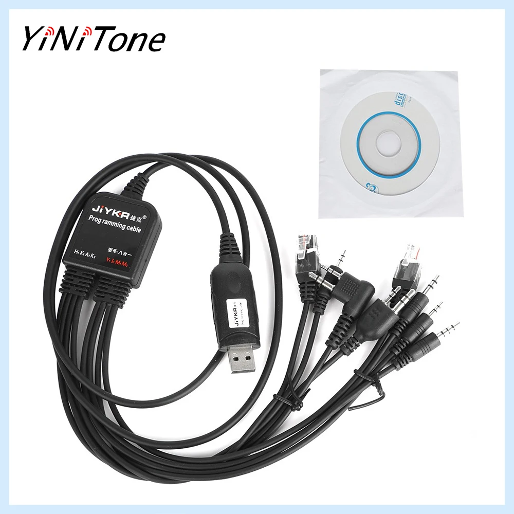 

Ham Radio 8 in 1 Data Cable USB Programming Cable For Kenwood Baofeng Motorola Yaesu Icom Walkie Talkie