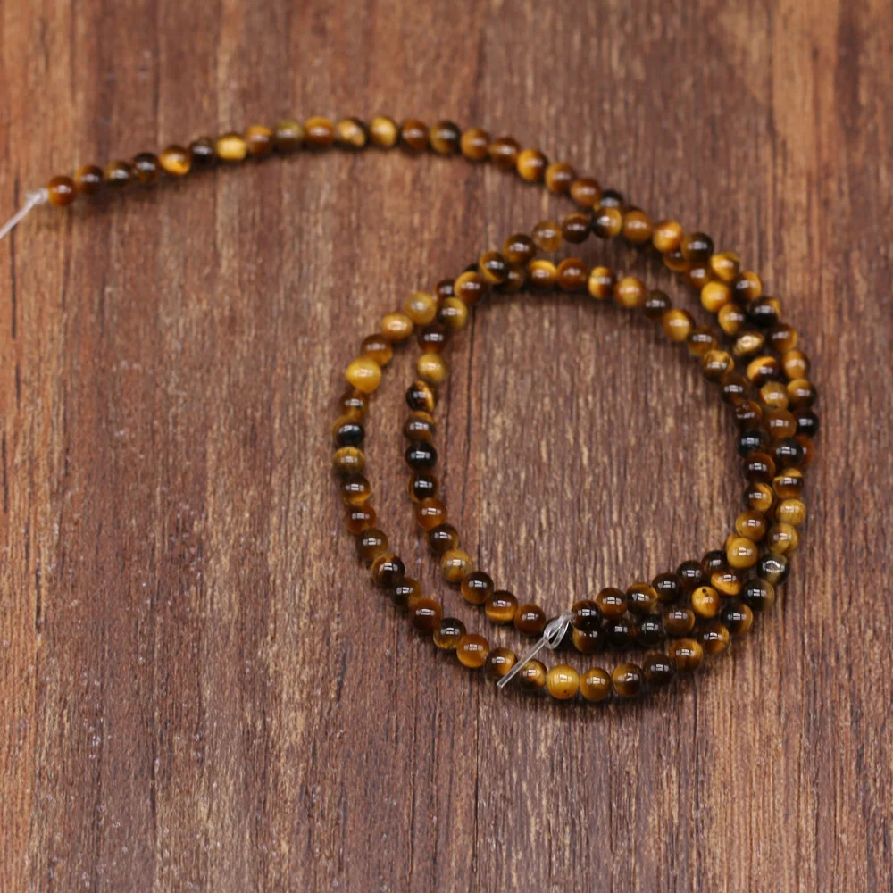 2/3/4mm Round Tiger Eye Stone Loose Spacer Beads Natural Stone Beads for Jewelry Making DIY Necklace Bracelet Accessories 38cm