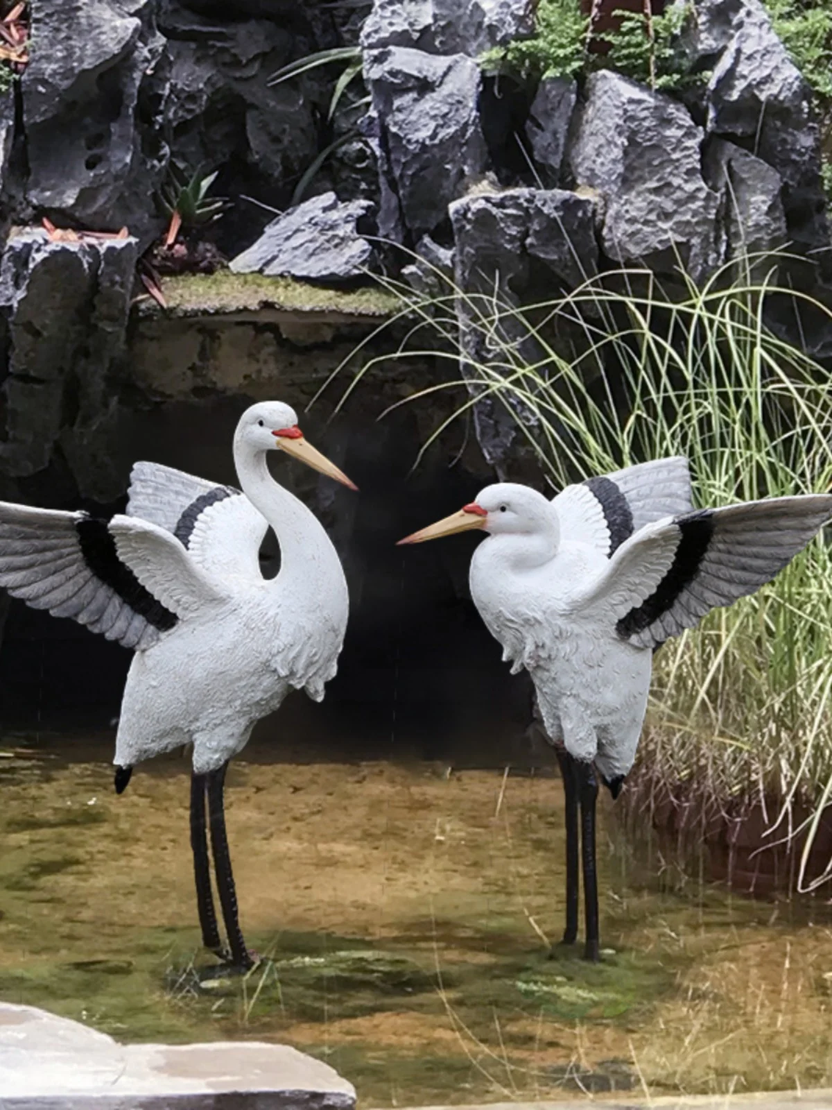 

# Сад, двор, моделирование, хлопающая птица, журавль, смола, уличное украшение для пруда с рыбой, животное, пейзаж, украшения Egret