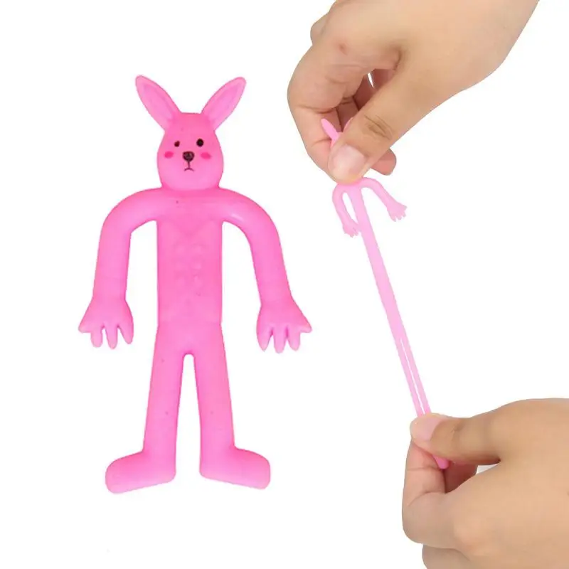 Tpr Stretchy Konijn Fidget Speelgoed Kids Buigbare Stretch Bunny Speelgoed Zacht Schattig Veilig Voor Kinderen Vriend Familie Verjaardagscadeaus