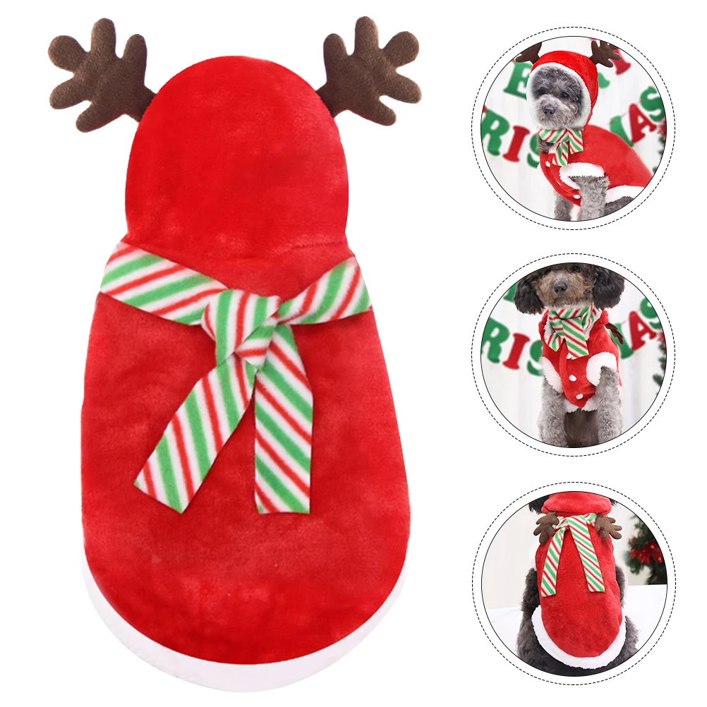 

Christmas Clothes Headdress Small Dog Outfit Holiday Puppy Costume Clothing Party Outfits Pet Suit