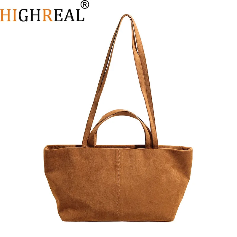 

Большая вместительная женская сумка-тоут в стиле ретро, сумка на плечо из искусственной замши, дизайнерские сумки для женщин, сумки для поездок на работу, кошельки для покупок