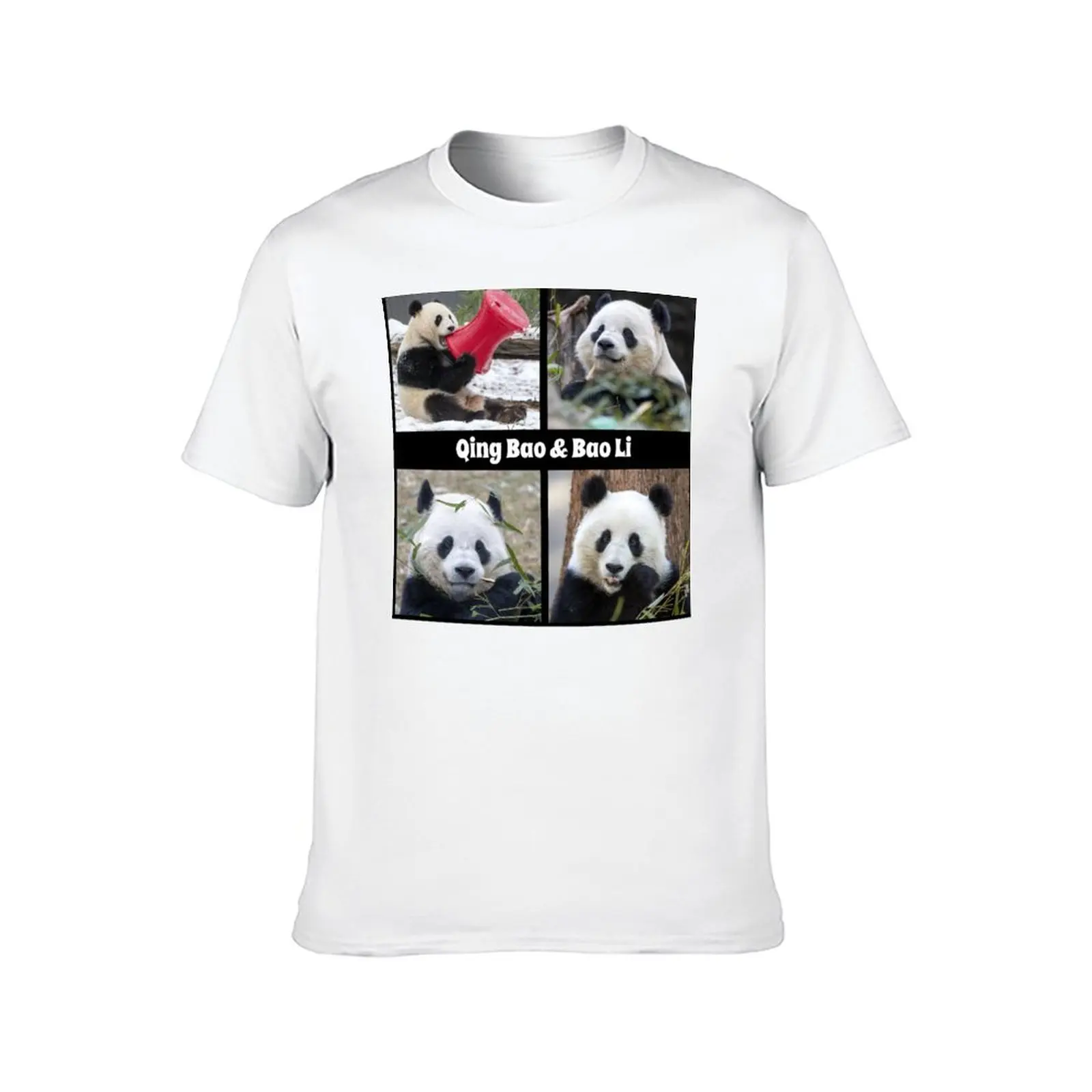 تي شيرت Pandas Qing Bao and Bao Li في حديقة الحيوان الوطنية Smithsonian تي شيرت للرجال من القطن الناعم تي شيرت جرافيك تي شيرت #2