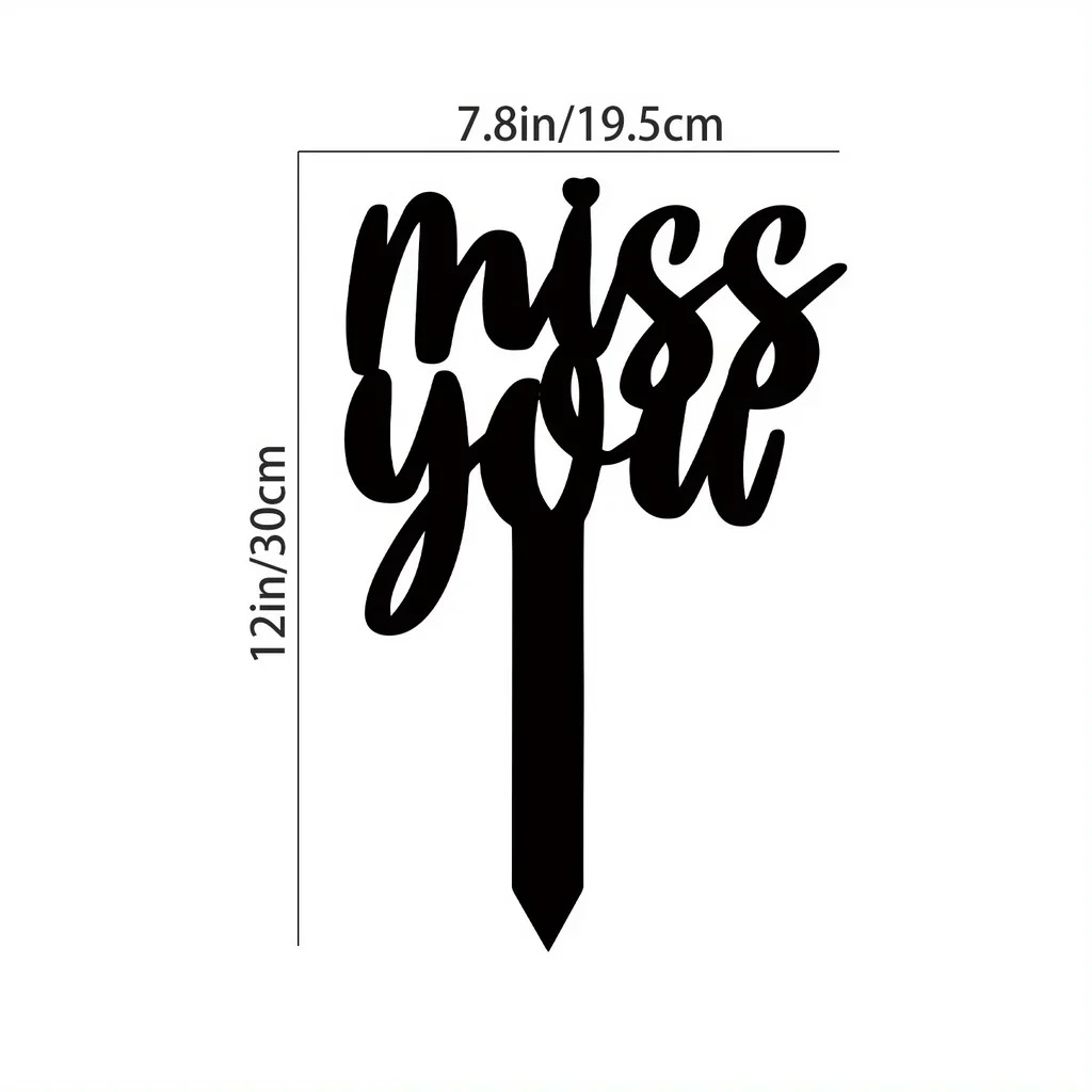 

CIFBUY Decoration Miss You Sign Metal Memorial Stakes Outdoor Garden Metal Yard Decor Plug-in Metal Grave Stakes Memorial Plaqu