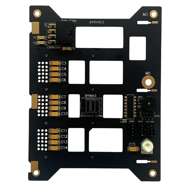 JHHLINK SFF-8643 to 4X SAS/SATA Backplane 4-Drive Expansion Card