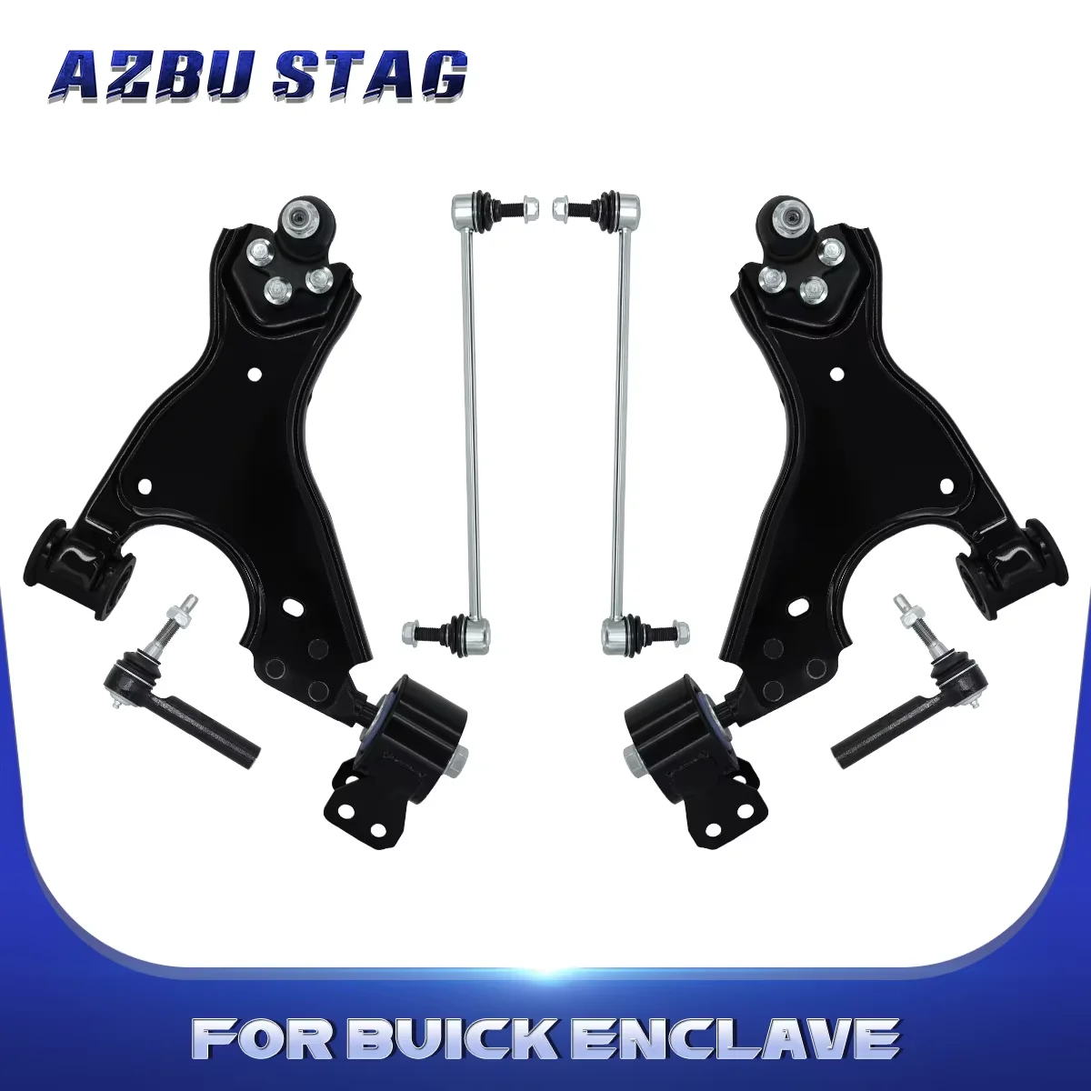 

AzbuStag Front Lower Control Arm Tie Rod Link Suspension Fron for BUICK ENCLAVE GMC ACADIA SATURN OUTLOOK 2007 2008 2009-2017