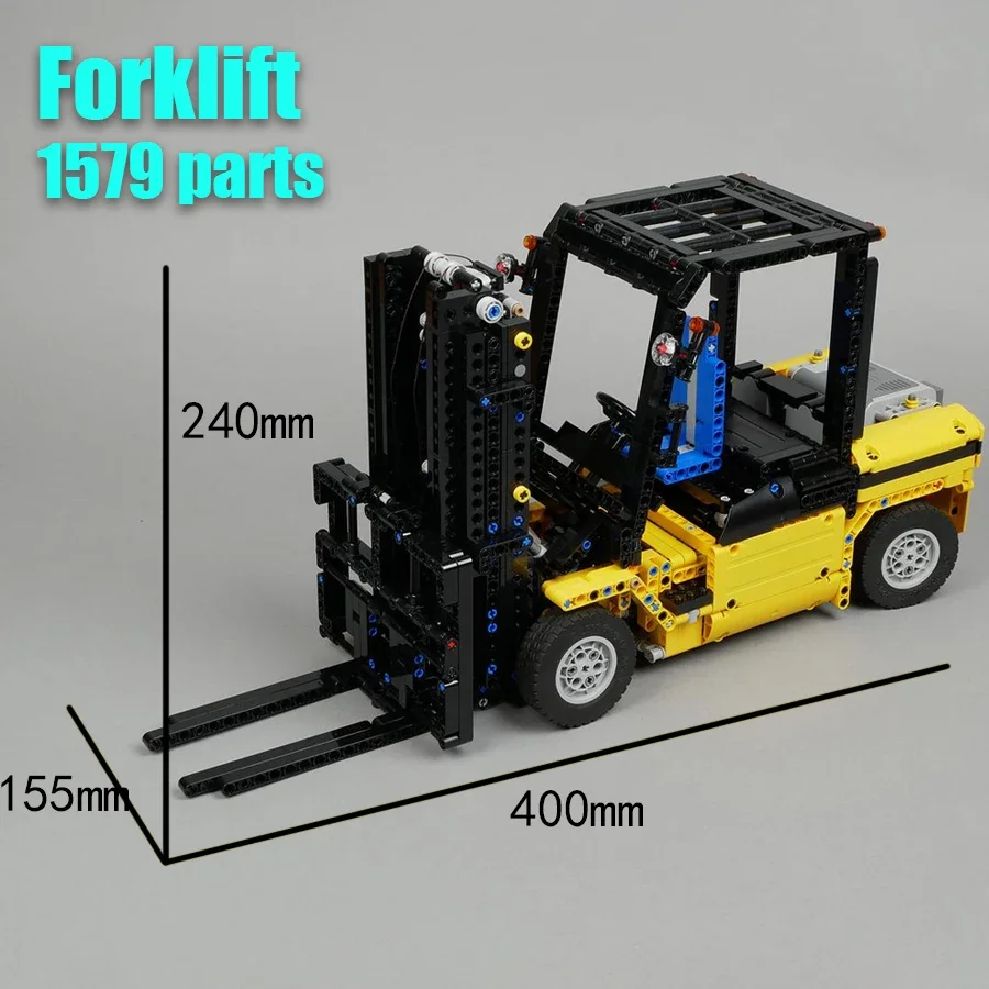 Modelo de carretilla elevadora Elektrische Power Functies Kit de coches, juguetes de grúa moc Educatief Speelgoed Voor Kinderen, regalo