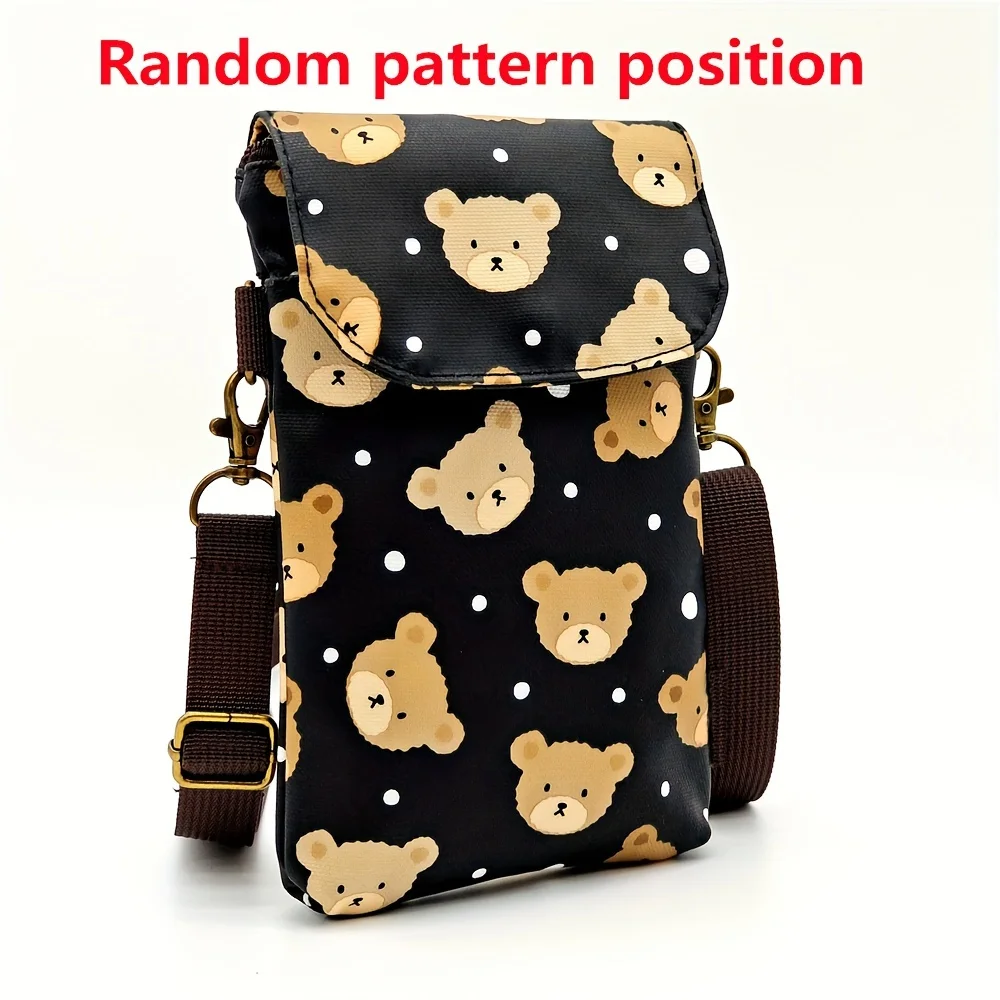Niedliche Umhängetasche mit Katzen- und Tiermotiv, Kawaii-Stoff-Handytasche, kleine Umhängetasche mit verstellbarem Riemen, Geldbörsen und Handtaschen – Detail 10