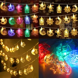 Ramadan Kareem home Decoration Moon Star Ramadan Light Eid Mubarak LED String Lights Lantern Islam Muslim Party Decorative Light