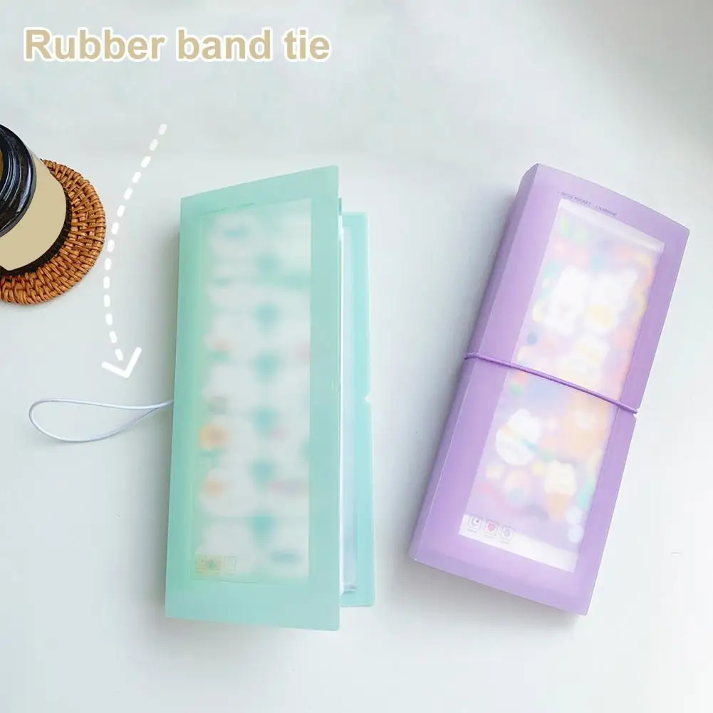 สติกเกอร์เนื้อด้านโปร่งแสงที่มีความจุหนังสือเก็บสติกเกอร์ภายในตัวจัดระเบียบอัลบั้มรูปถุงคลุมกระเป๋าฟิล์มบัตรรูปภาพเคสอัลบั้ม