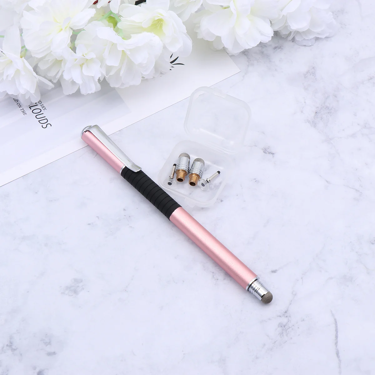 

5pcs Capacitive Stylus Pen Set Replacement Tips Dual-End Touch Screen Writing Tool For Tablet Smartphone Dark Blue