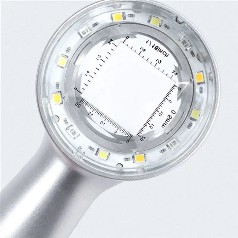 ABKJ-Rechargeable 4-Mode LED Light Handheld 30X Magnifying Glass With Scale, Ideal For Jewelry And Detailed Work