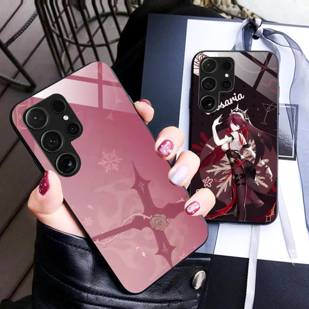 

Game GI Rosaria Glass Mobile Phone Case for Samsung Galaxy S26 S25 S24 S23 S22 S21 S20 Note20 Plus FE Ultra Colorful Cover