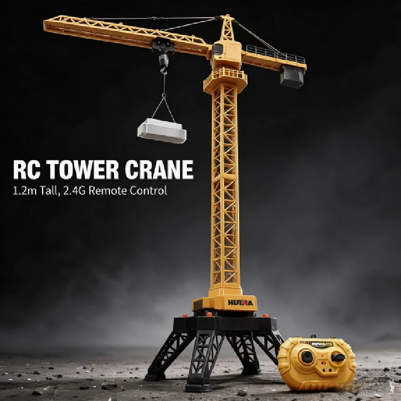 Large Huina 585 12ch Alloy Rc Tower  Remote Control Lifting Hoist Charging Hobby Model Toy Gift For Boys Kids