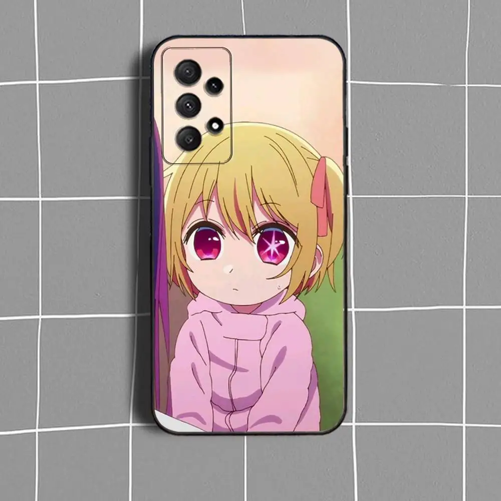 Oshi N-No Ko A-AquaS Capa de telefone para Samsung Galaxy A73,31,32,72,41,53,52,71,22,5G,Note,J7,8,9 Capa preta macia