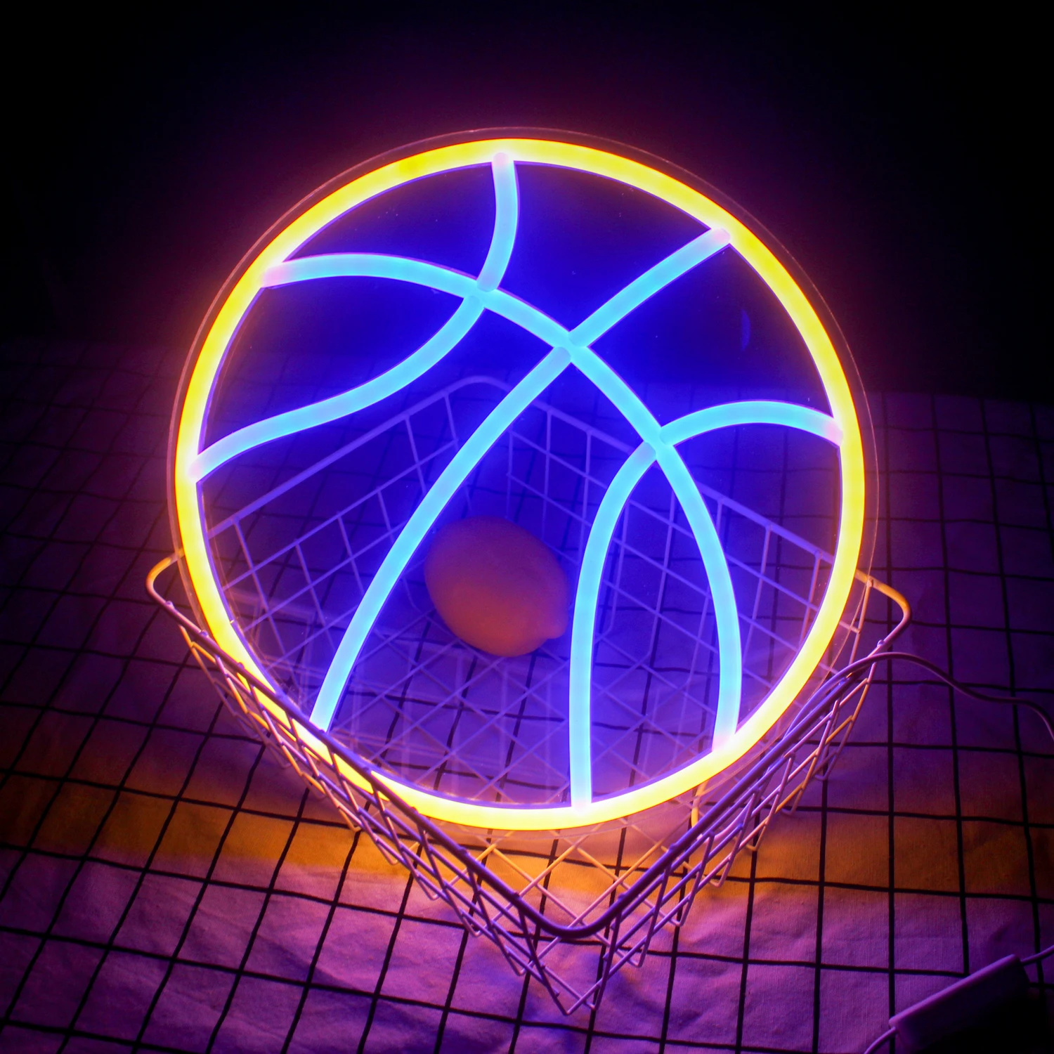 Enseigne au néon de basket-ball, décoration murale de chambre à LED, USB 62, lumières acryliques pour salle de sport, fête, décoration de club sportif, lampe avec logo artistique