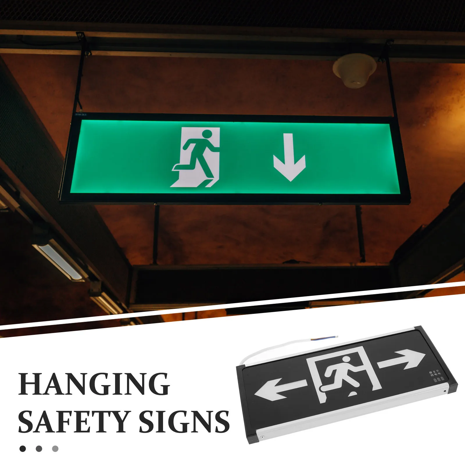 Hanging Fire Exit Indicator LED Emergency Light High Visibility Easy Installation Public Places Safety Signs Exit Signs