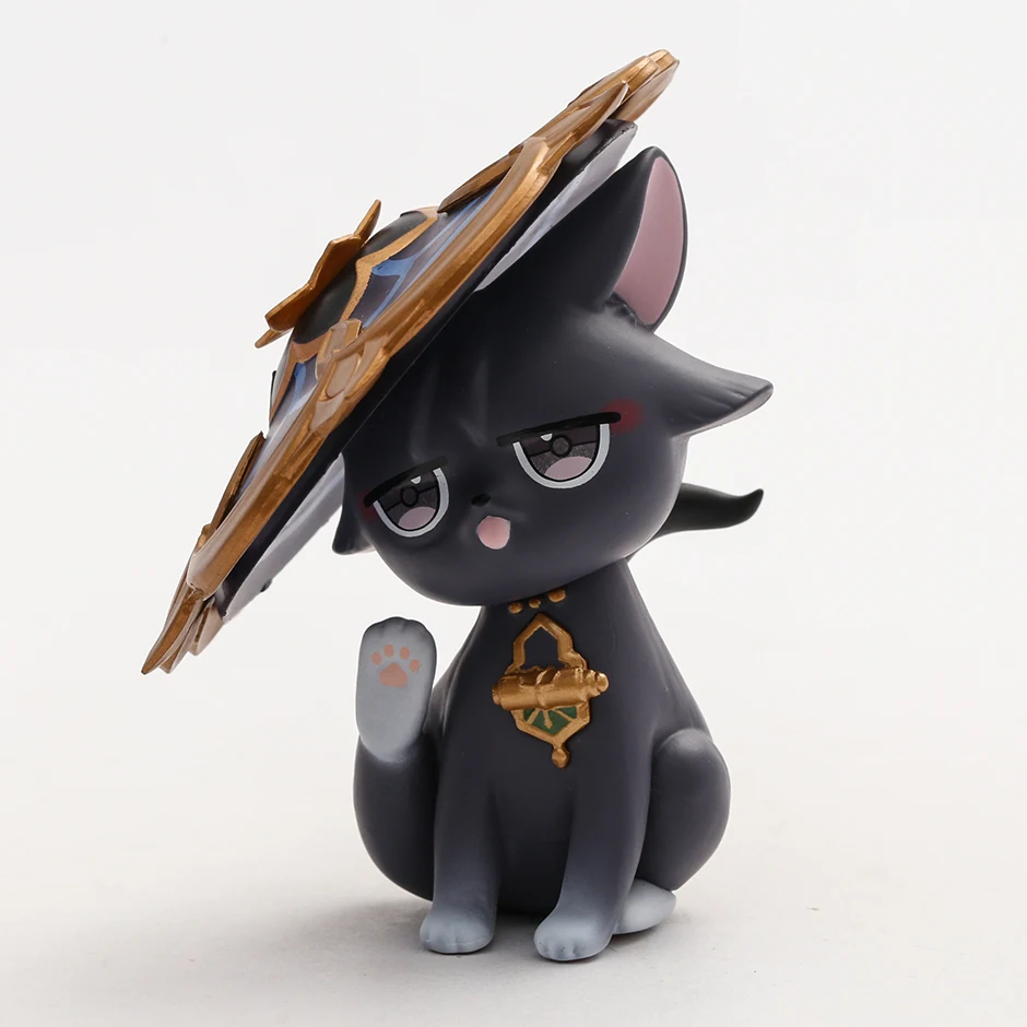 Genshin Impact Cat Style Keqing Diluc Ragnvindr Wanderer Kuki Shinobu Cute PVC Figure Figurine Toy