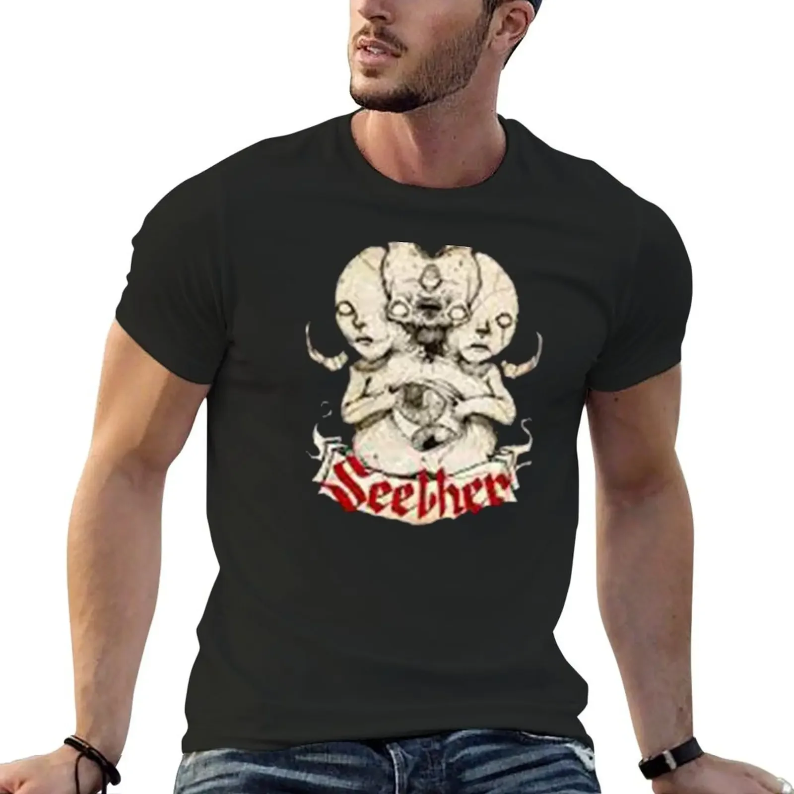 

seether T-Shirt street wear sweat oversizeds blacks shirts for men graphic tees