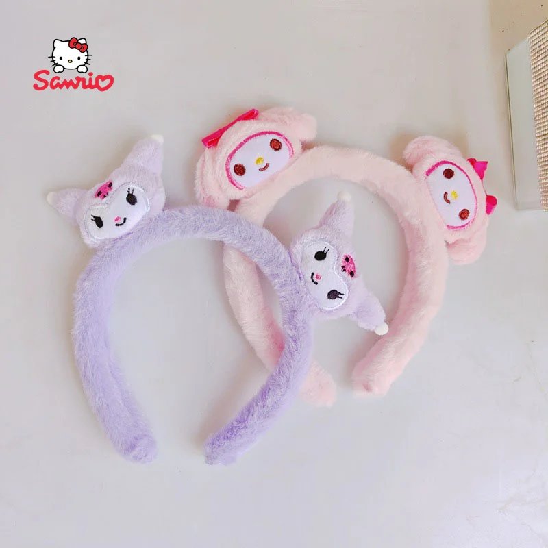 Kawaii Sanrio Pochacco Cinnamoroll Kuromi Hairband Anti-Slip Face Wash Hair Accessories Household Use Cartoon Girl Festival Gift