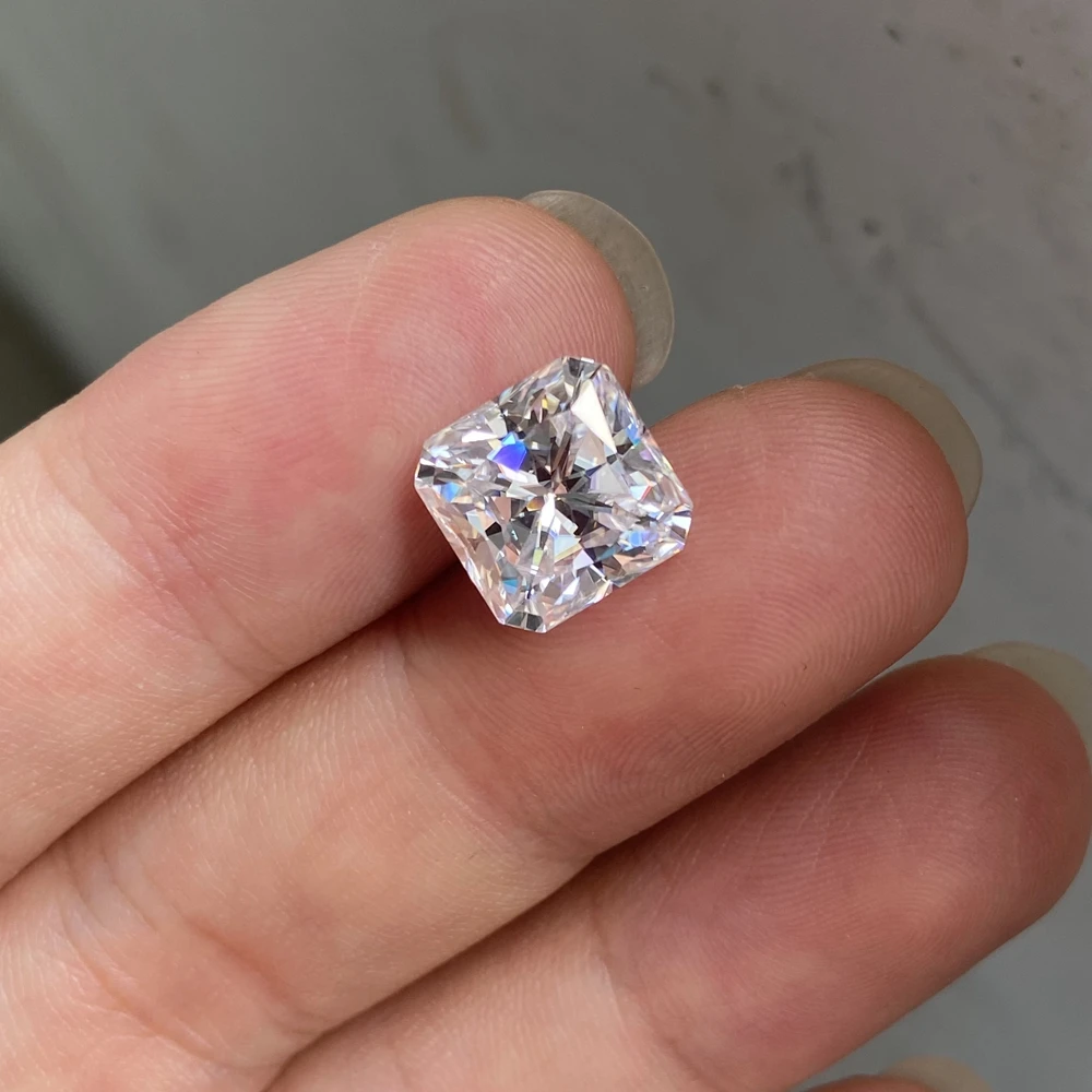 Moissanite pedra solta radeon cor branca pedra preciosa laboratório criado diamante jóias fazendo materiais com certificado gra