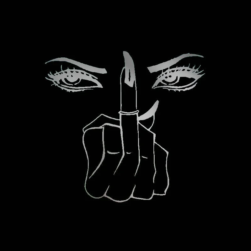 Car Sticker PVC Eyes Girl Vinyl Decor Woman Middle Finger Stickers Decoration Cute, Custom Sunscreen and Waterproof Products Car