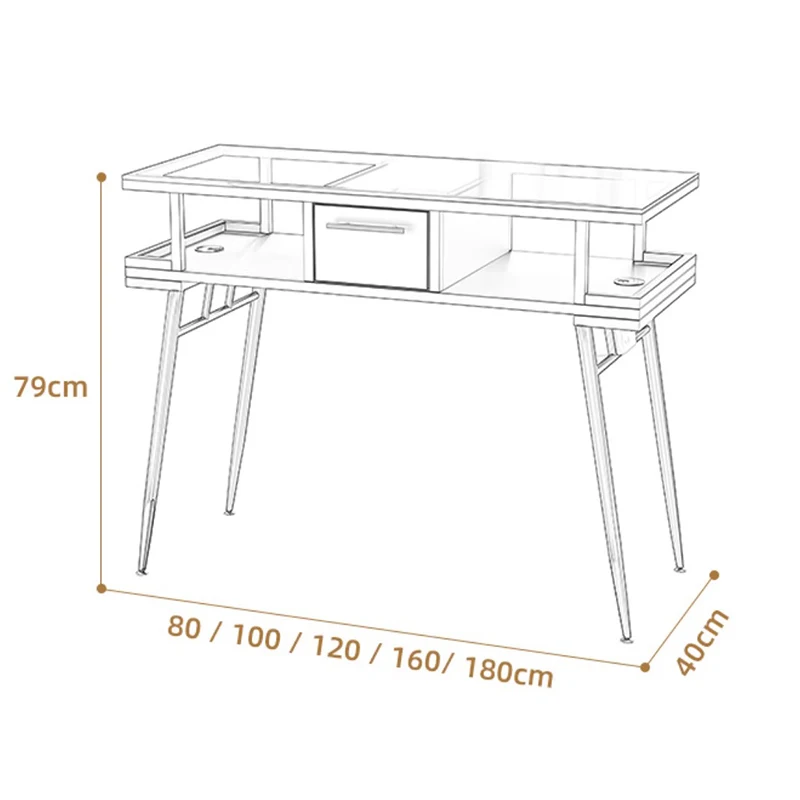 매니큐어 유리 테이블 네일 살롱 디자이너 투명 테이블 장비 가구, 전문 미용 용품, 매니큐어 타펠 책상