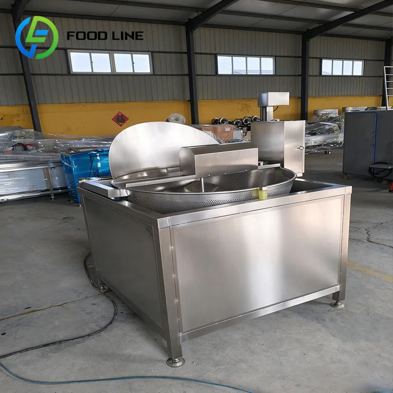 Automatic Batch Fryer Deep Fryer Stir Frying Kettle Peanuts Cashews Sunflower Seeds Pumpkin Snacks Customized