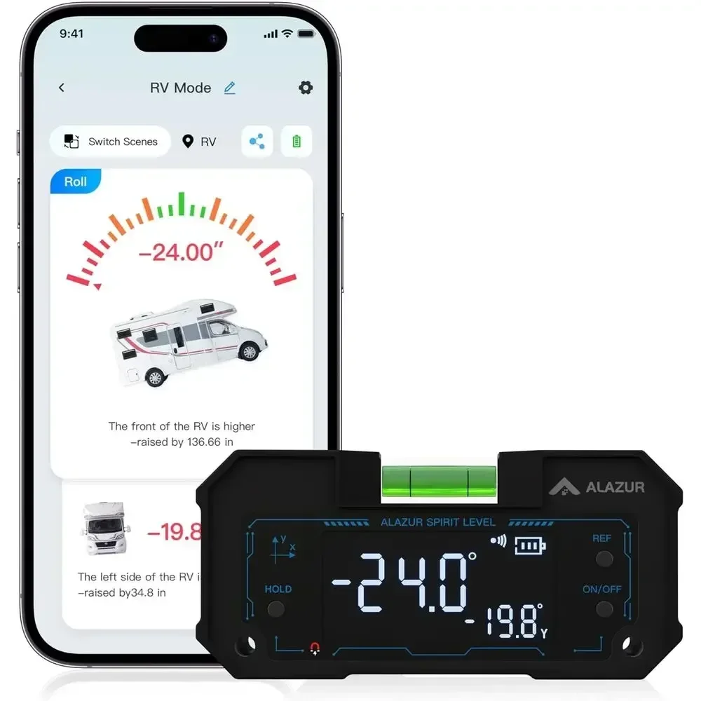 RV Leveling System, Bluetooth Wireless Camper Leveler with User-Friendly App, Real-Time RV Leveling & Trailer Leveling System, T