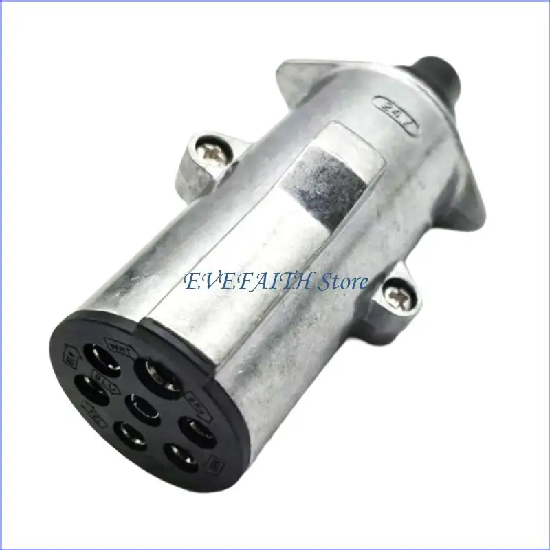 124B High Grade Aluminum 24V 7 Pin Electrical Socket Overload Security Vehicle Adapter for Outdoor Vehicle & Trailer