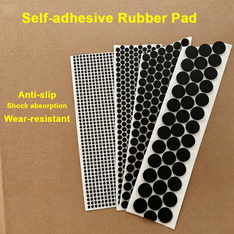 Self-adhesive Rubber Pad Circular Anti Slip and Anti-collision Rubber Particle Dia 4.5-180mm For Cabinet Door Soundproofing