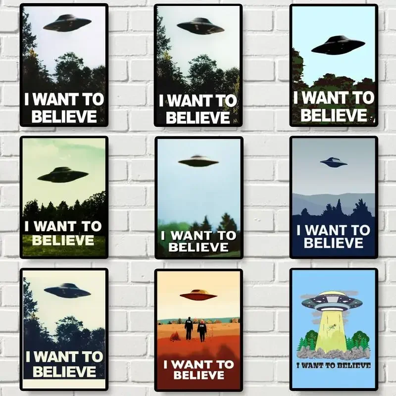 Multi-size 1PC frameless high-definition decorative paintings,（2D Canvas painting）I WANT TO BELIEVE POSTER Poster Prints Wall Pi