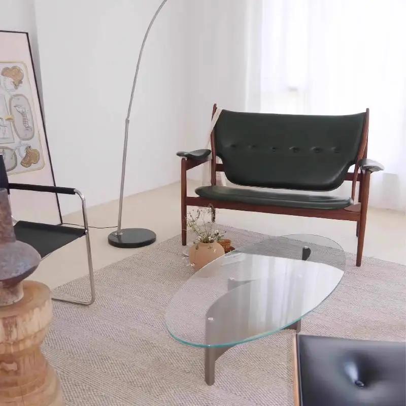 

Glass Luxury Modern Coffee Tables Design Oval Low Metal Nordic Coffee Tables Living Room Home Tavolino Da Salotto Furniture