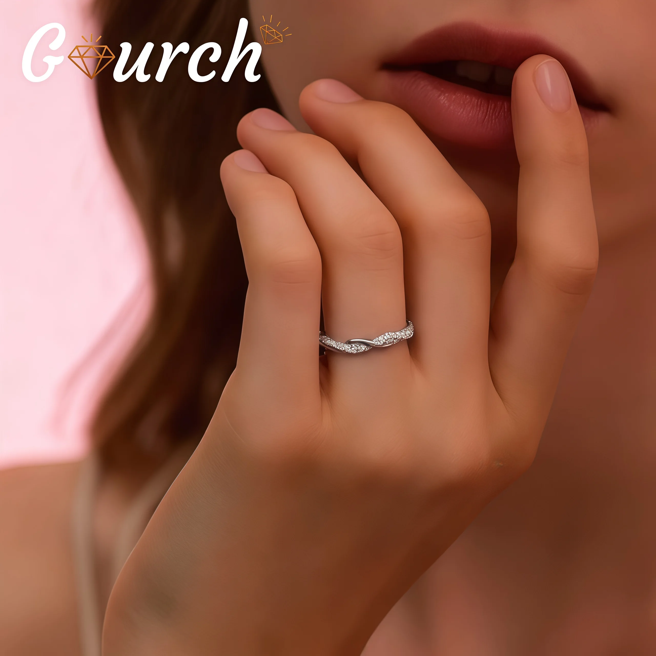 

Кольцо Gourch из стерлингового серебра 925 пробы с муассанитом, штабелируемое кольцо для женщин, элегантные минималистичные украшения принцессы для женской свадьбы