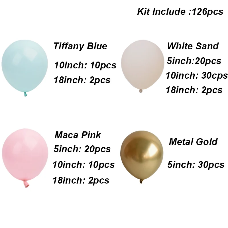 Cream Beige Balloon Garland Arch Kit Baby Shower Balloon Mint Blue Pink Birthday Decoration Wedding Baptism Party