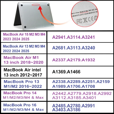 Чехлы для ноутбуков MacBook Pro 14, чехол M2 A2779 2023 Pro 16, чехол M3 M4 M1, чехол MacBook Air 13, чехол 2022 13,6 A2681 Air 15,3 A2941 чехол для macbook air 13 отзывы - №5